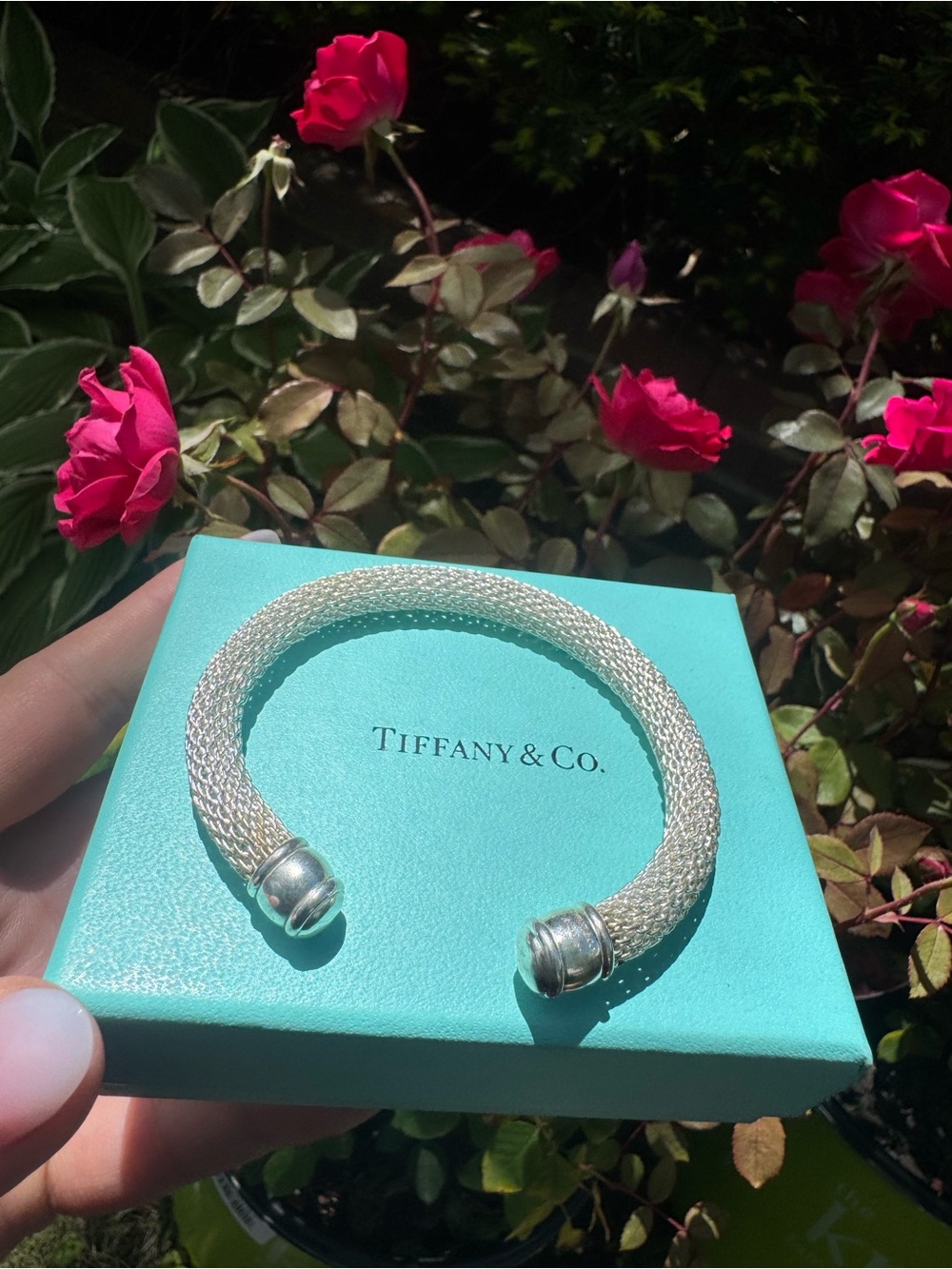Tiffany & Co. Elsa Peretti Sterling Silver Mesh Open Cuff Bracelet - Picture 7 of 15